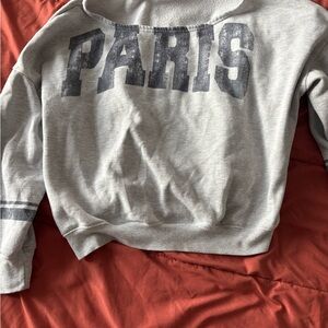 Gray Paris Print Women's Sweater